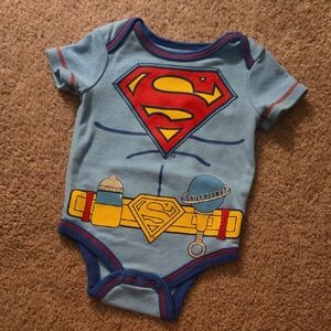 DC Comics Superman Newborn Bodysuit - Blue with Red and Yellow Accents